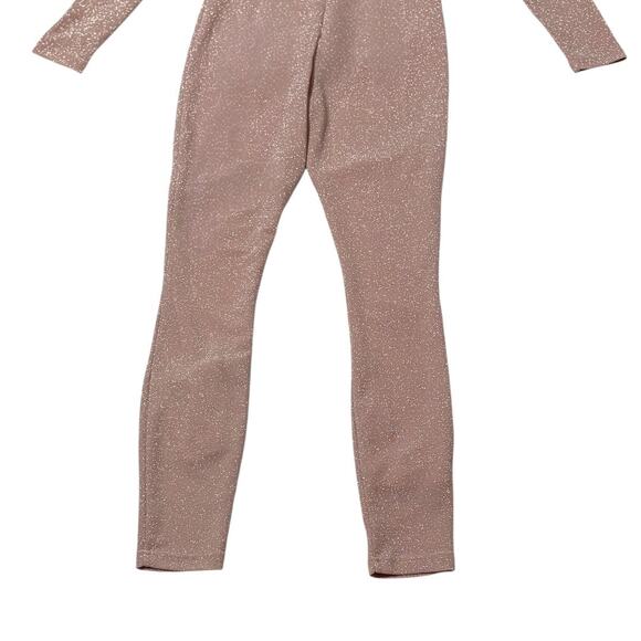 NWT Bebe Jumpsuit - Pink Sparkle - Plunge Neckline Cut-outs - Medium - Picture 14 of 15